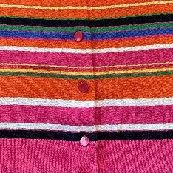 Talbots Rainbow Stripe Button Down Cardigan Sweater - Picture 4 of 8